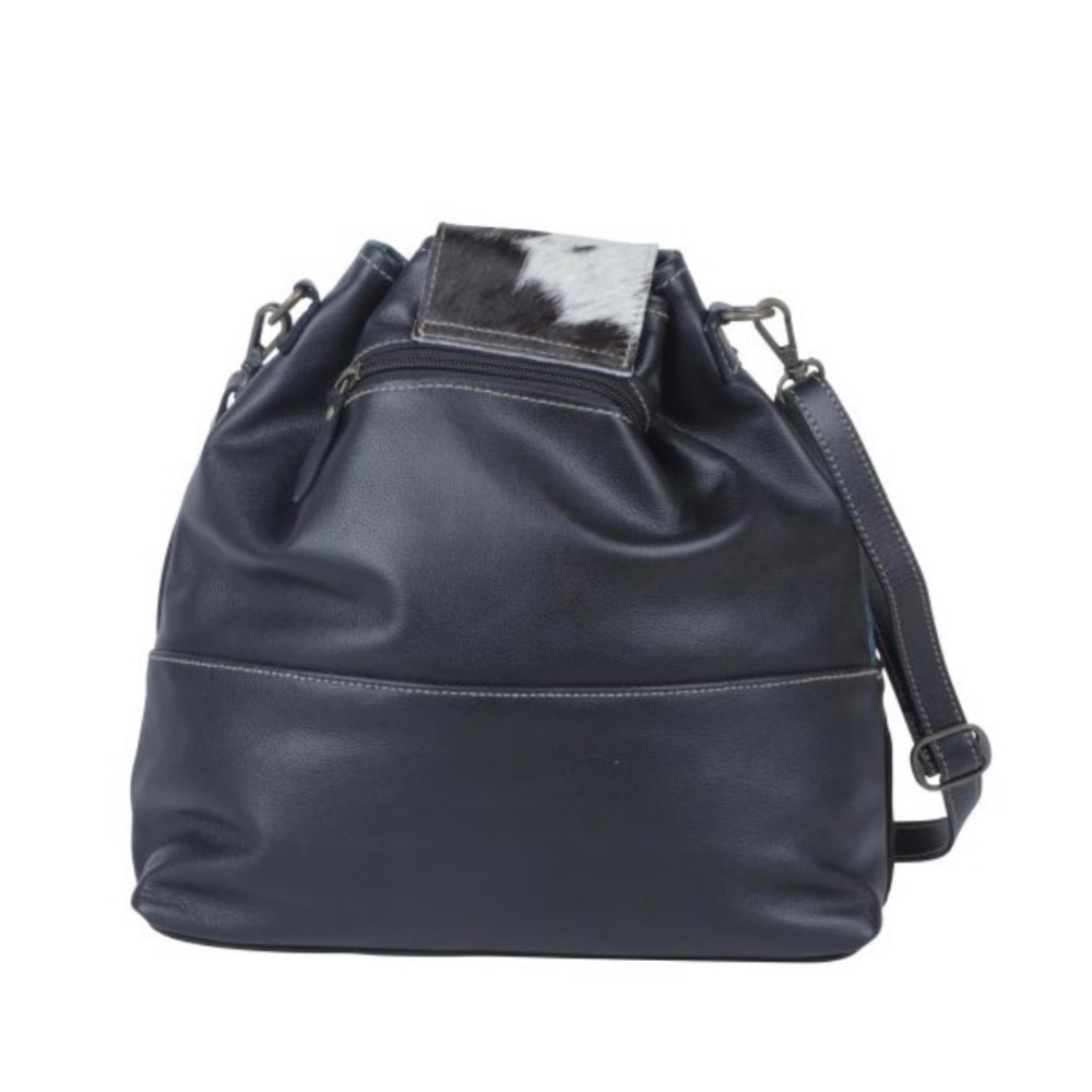 Myra BAG PERIWINKLE BUCKET BAG | Leather and Fur Bag - Picture 4 of 10